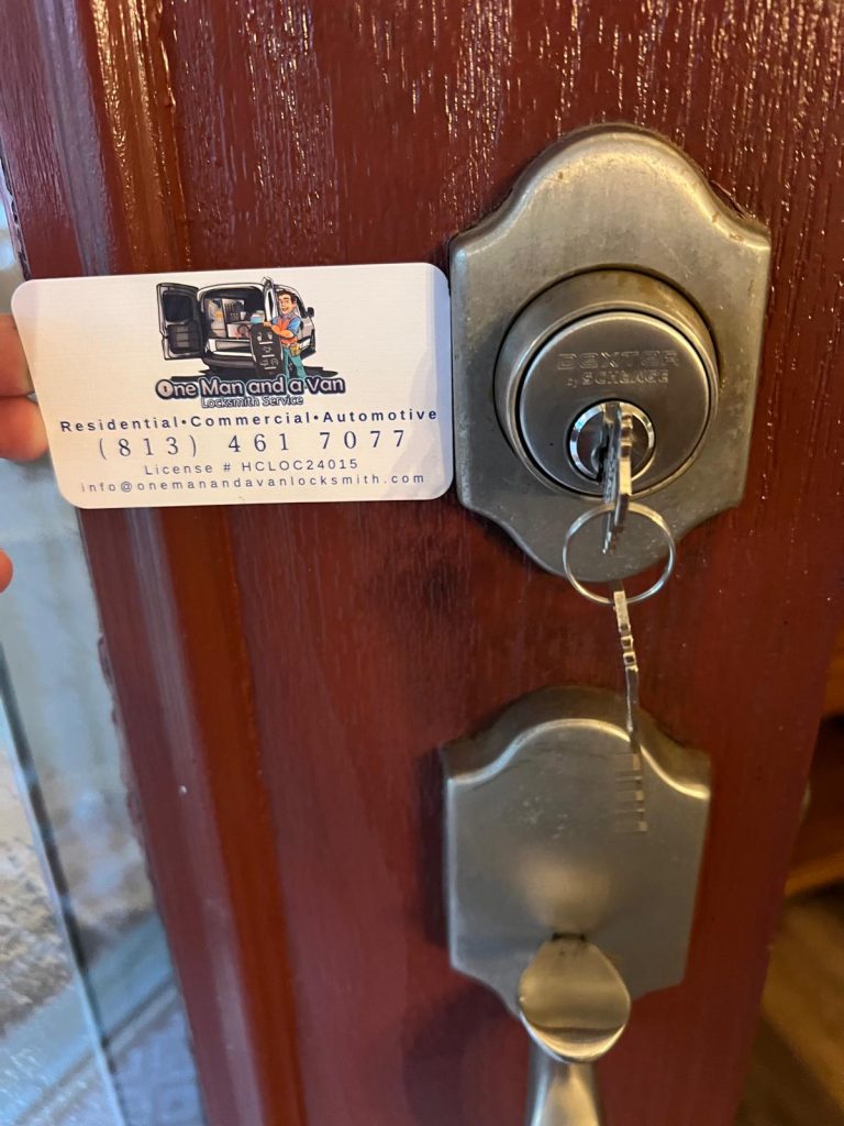 One Man and a Van - New handleset and deadbolt installed in Tampa FL (2)