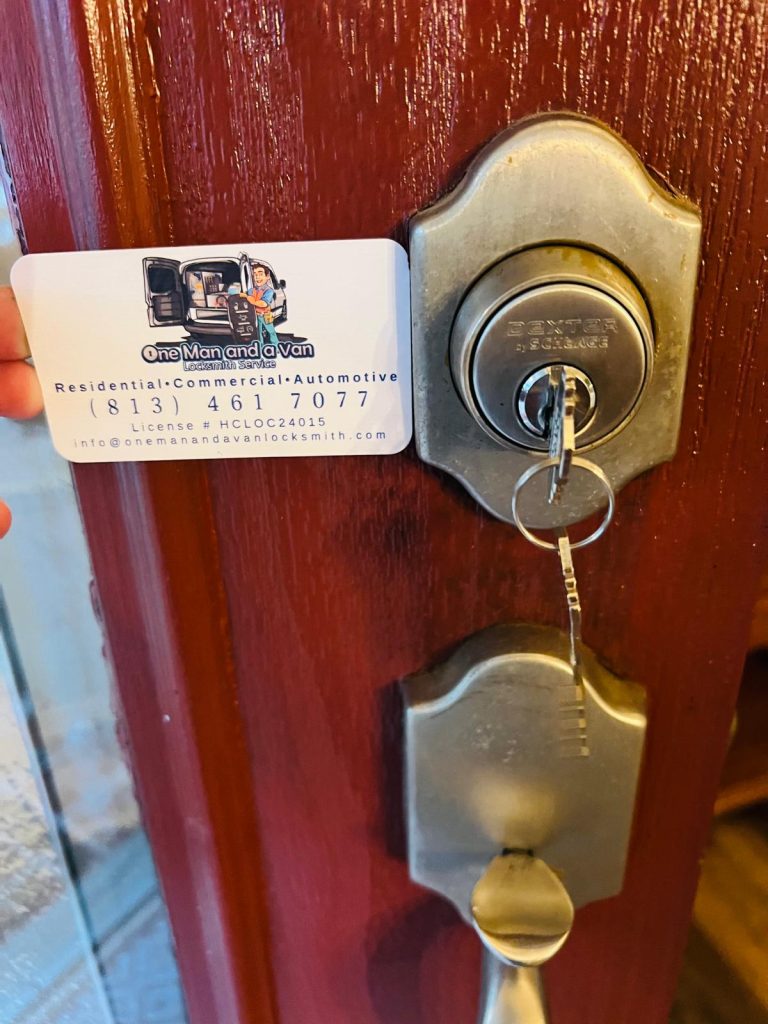 One Man and a Van - New handleset and deadbolt installed in Tampa FL (4)