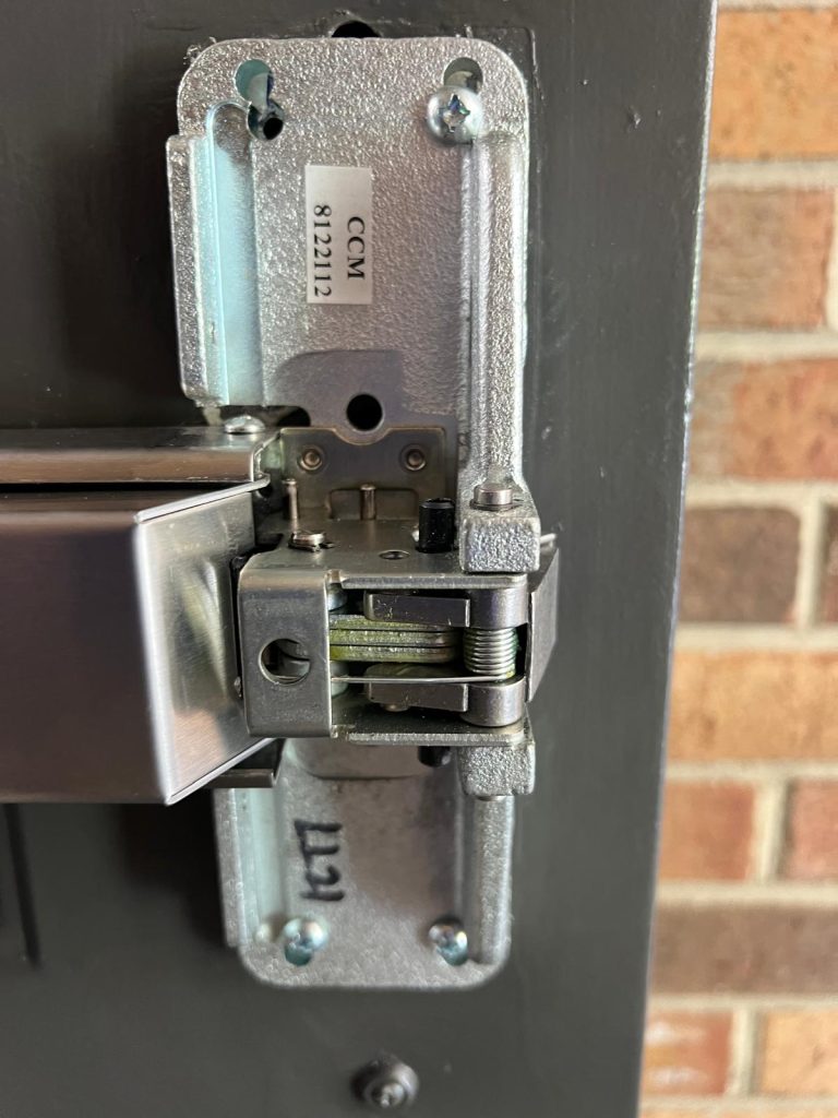 Mortise lock and push bar repair on a business door in Riverview FL (3)
