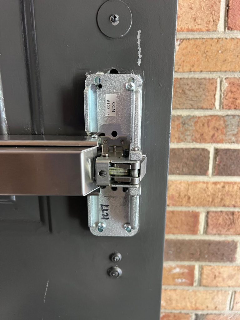 Mortise lock and push bar repair on a business door in Riverview FL (4)
