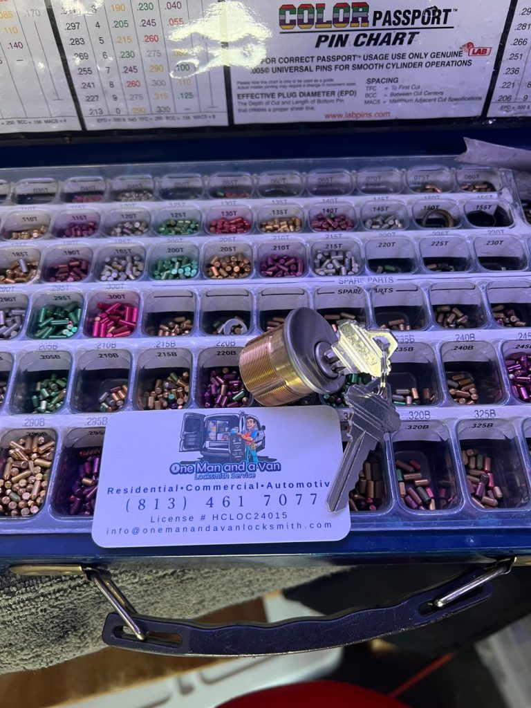 Mortise lock and push bar repair on a business door in Riverview FL (5)