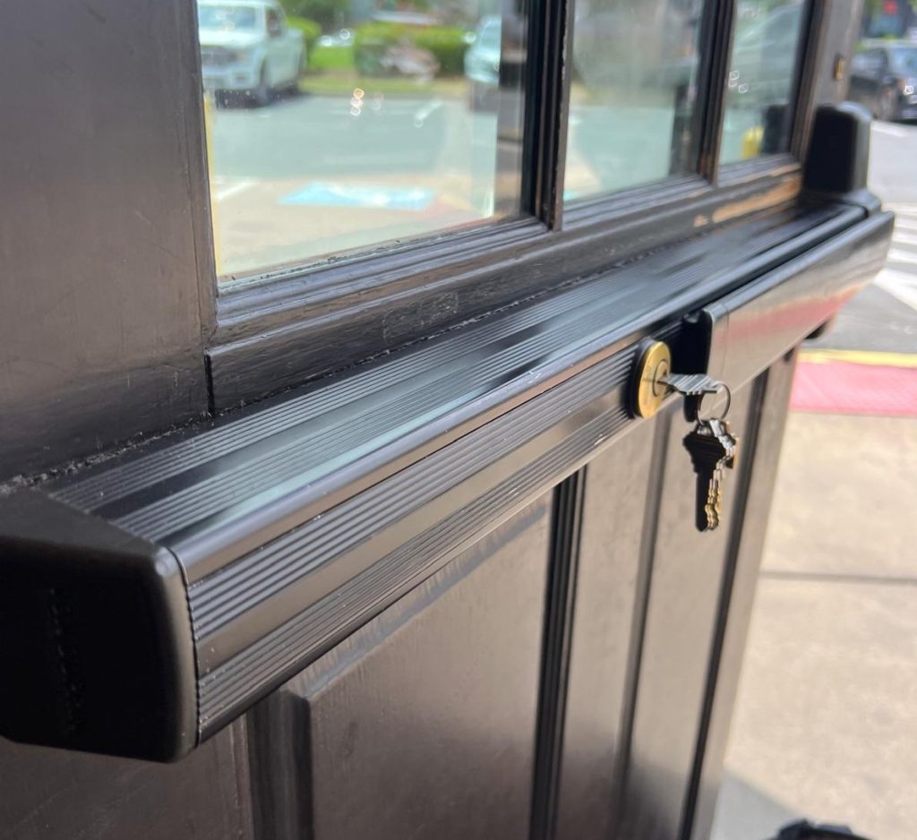 Mortise lock and push bar repair on a business door in Riverview FL (66)