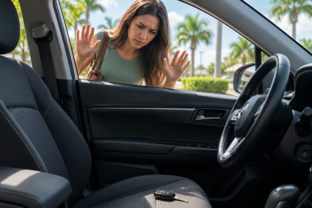 Car keys locked inside vehicle - mobile car lockout service in Tampa